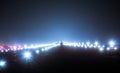 Landing lights at night Royalty Free Stock Photo