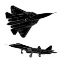 Vector draw of modern russian jet fighter. Royalty Free Stock Photo