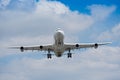 Landing on the north-western runway of the Frankfurt airport Royalty Free Stock Photo