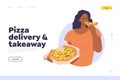 Landing page advertising and promoting pizza delivery and takeaway service for fast food restaurant