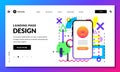 Landing page banner design template. Website or mobile interface concept. Vector layout design elements Royalty Free Stock Photo