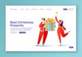 Concept of landing page on New Year and Christmas celebration theme.