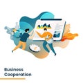 Landing Page Business Cooperation vector illustration modern concept, can use for Headers of web pages, templates, UI, web, mobile