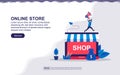 Landing page concept of online store. Modern flat design illustration Royalty Free Stock Photo