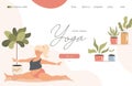 Landing page concept for online yoga classes. vector