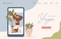 Landing page concept for online yoga classes. vector