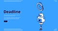 Landing page of deadline with chat bot and clock Royalty Free Stock Photo