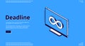 Landing page of deadline with infinity icon Royalty Free Stock Photo