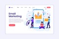 Landing page design concept of Email marketing services, Advertising Campaign, Digital Promotion on mobile phone. vector Royalty Free Stock Photo