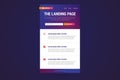 Landing page design in modern gradient style.