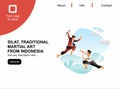 Landing Page Design Of Silat Academy Stock Photo with flat illustration Free Vector Royalty Free Stock Photo