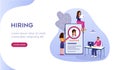 Landing page design template with cartoon characters of different people working as HR managers Royalty Free Stock Photo
