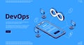 Landing page of DevOps, development operations Royalty Free Stock Photo