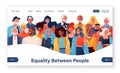 Concept of equality between people for landing page template.