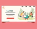 Landing page with family newborn in park