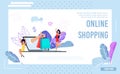 Landing Page with Girls Doing Online Shopping