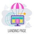 Landing page icon. Marketing flat vector illustration. Royalty Free Stock Photo