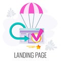 Landing page icon. Marketing flat vector illustration. Royalty Free Stock Photo