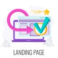 Landing page icon. Marketing flat vector illustration. Royalty Free Stock Photo