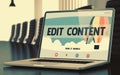 Landing Page of Laptop with Edit Content Concept. 3D.