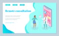 Landing page of medical site with gastroenterologist consultation online. Flat vector image