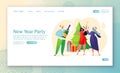 New Year corporate party concept for website landing page. Royalty Free Stock Photo