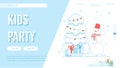 Landing Page Offer Winter Kids Party Organization Royalty Free Stock Photo