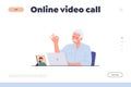 Landing page offering best laptop computer application for online video call and videoconferencing