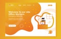 Design templates for website landing pages. office worker concept, with orange gradian color, vector illustration.