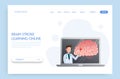Landing page Online doctor concept. Experts advise brain stroke anatomy in learning online