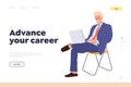 Landing page online service offering training class and business course to advance your career