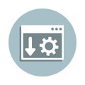 Landing page optimization badge icon. Simple glyph, flat vector of seo and development icons for ui and ux, website or mobile Royalty Free Stock Photo