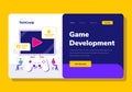 Landing Page People Development Game App Programming Vector Illustration