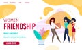 Landing Page Promotes Female Friends Communication Royalty Free Stock Photo