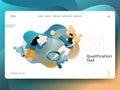 Landing Page Qualification Test vector illustration modern concept, can use for Headers of web pages, templates, UI, web, mobile Royalty Free Stock Photo