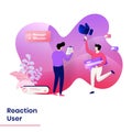 Landing Page Reaction User vector illustration modern concept, can use for Headers of web pages, templates, UI, web, mobile app,