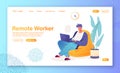 Remote work concept, making money successfully without leaving home, freelancer