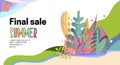 Landing Page -Summer Final Sale, leaves on the background