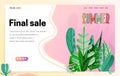 Landing Page -Summer Final Sale, leaves on the background