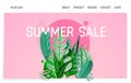 Landing Page -Summer Final Sale, leaves on the background