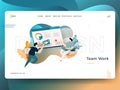 Landing Page Team Work vector illustration modern concept, can use for Headers of web pages, templates, UI, web, mobile app,