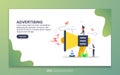 Landing page template of advertising. marketing strategy, online advertising. Modern flat design concept of web page design for Royalty Free Stock Photo