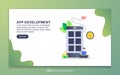 Landing page template of app development. Modern flat design concept of web page design for website and mobile website. Easy to Royalty Free Stock Photo