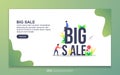 Landing page template of Big sale. Modern flat design concept of web page design for website and mobile website. Easy to edit and Royalty Free Stock Photo