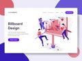 Landing page template of Billboard Design Process Illustration Concept. Isometric flat design concept of web page design for Royalty Free Stock Photo