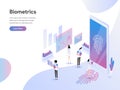 Landing page template of Biometrics Technology Isometric Illustration Concept. Isometric flat design concept of web page design