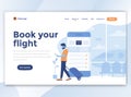 Flat Modern design of wesite template - Book your flight