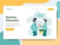 Landing page template of Business Discussion Illustration Concept. Modern Flat design concept of web page design for website and