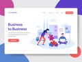 Landing page template of Business to Business Concept. Modern flat design concept of web page design for website and mobile Royalty Free Stock Photo