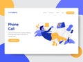 Landing page template of Businessman on Phone Call Illustration Concept. Modern flat design concept of web page design for website Royalty Free Stock Photo